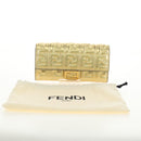FENDI Zucca Canvas Long Wallet Gold Auth am11795V-24