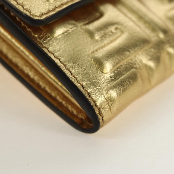 FENDI Zucca Canvas Long Wallet Gold Auth am11795V