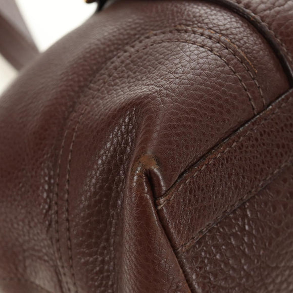 PRADA Shoulder Bag Leather Brown Gold BR3050 Auth am11796V