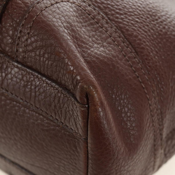 PRADA Shoulder Bag Leather Brown Gold BR3050 Auth am11796V
