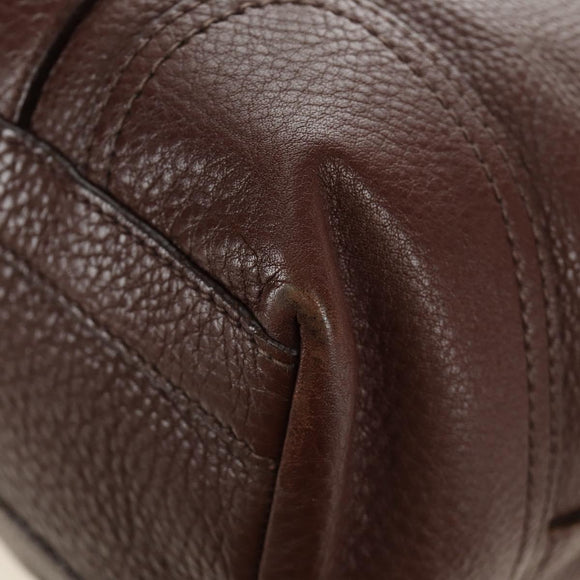 PRADA Shoulder Bag Leather Brown Gold BR3050 Auth am11796V