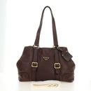PRADA Shoulder Bag Leather Brown Gold BR3050 Auth am11796V-12