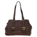 PRADA Shoulder Bag Leather Brown Gold BR3050 Auth am11796V-2