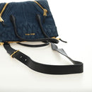 Miu Miu Hand Bag Denim 2way Navy Gold Auth am11797SAV-8