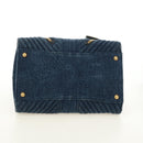 Miu Miu Hand Bag Denim 2way Navy Gold Auth am11797SAV-5