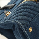 Miu Miu Hand Bag Denim 2way Navy Gold Auth am11797SAV-18