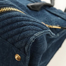 Miu Miu Hand Bag Denim 2way Navy Gold Auth am11797SAV-19