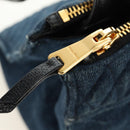 Miu Miu Hand Bag Denim 2way Navy Gold Auth am11797SAV-23