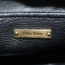 Miu Miu Hand Bag Denim 2way Navy Gold Auth am11797SAV-25