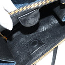 Miu Miu Hand Bag Denim 2way Navy Gold Auth am11797SAV-26