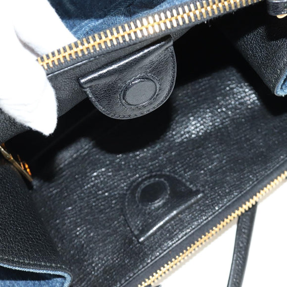 Miu Miu Hand Bag Denim 2way Navy Gold Auth am11797SAV