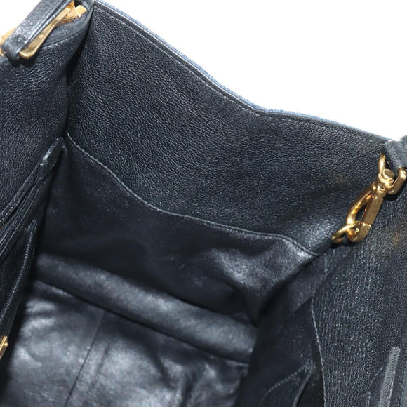 Miu Miu Hand Bag Denim 2way Navy Gold Auth am11797SAV