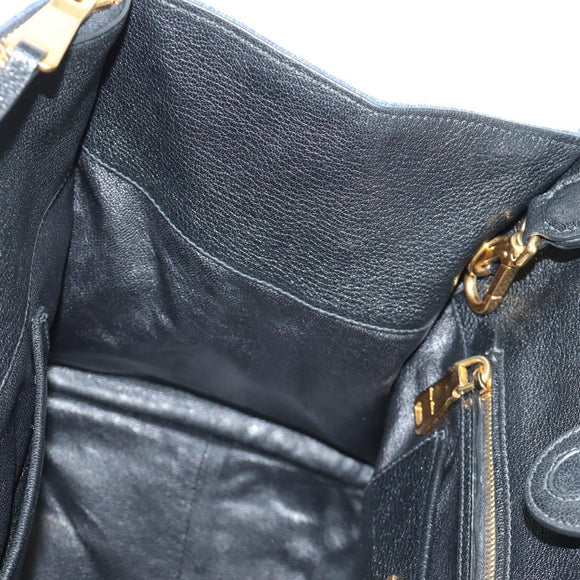 Miu Miu Hand Bag Denim 2way Navy Gold Auth am11797SAV