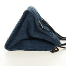 Miu Miu Hand Bag Denim 2way Navy Gold Auth am11797SAV-4