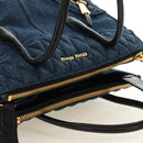 Miu Miu Hand Bag Denim 2way Navy Gold Auth am11797SAV-14