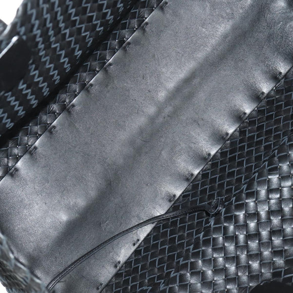 BOTTEGA VENETA INTRECCIATO Cabas MM Hand Bag Leather Black 115664 Auth am11798SM