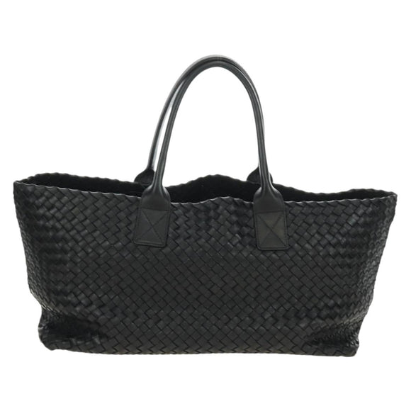 BOTTEGA VENETA INTRECCIATO Cabas MM Hand Bag Leather Black 115664 Auth am11798SM