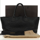 BOTTEGA VENETA INTRECCIATO Cabas MM Hand Bag Leather Black 115664 Auth am11798SM-12
