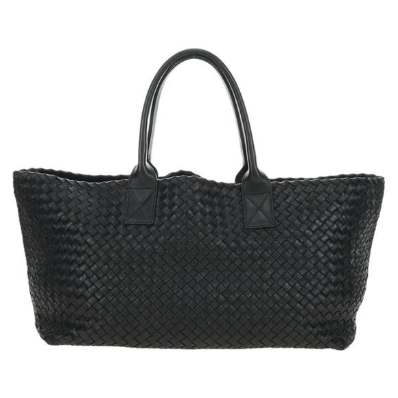 BOTTEGA VENETA INTRECCIATO Cabas MM Hand Bag Leather Black 115664 Auth am11798SM