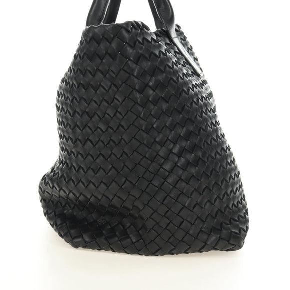 BOTTEGA VENETA INTRECCIATO Cabas MM Hand Bag Leather Black 115664 Auth am11798SM
