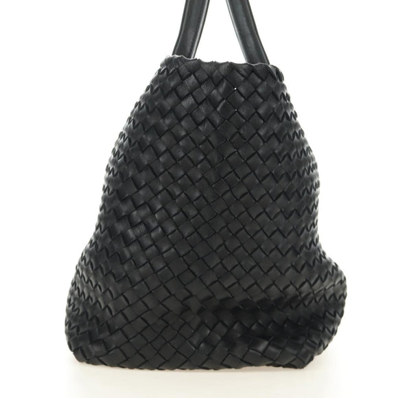 BOTTEGA VENETA INTRECCIATO Cabas MM Hand Bag Leather Black 115664 Auth am11798SM