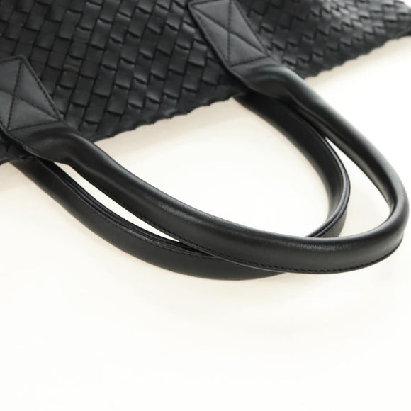 BOTTEGA VENETA INTRECCIATO Cabas MM Hand Bag Leather Black 115664 Auth am11798SM