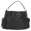 PRADA Shoulder Bag Leather Black Silver Auth am11799V-1