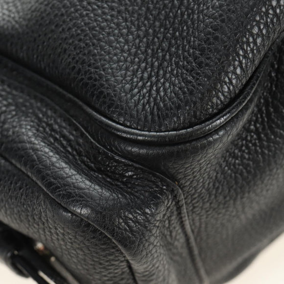 PRADA Shoulder Bag Leather Black Silver Auth am11799V