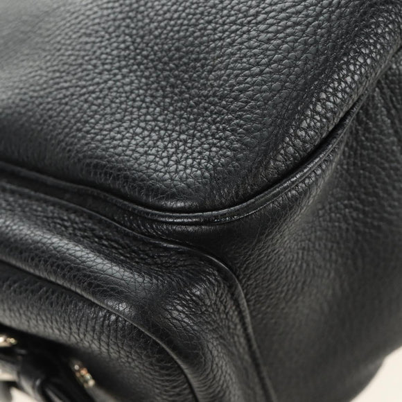 PRADA Shoulder Bag Leather Black Silver Auth am11799V