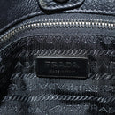 PRADA Shoulder Bag Leather Black Silver Auth am11799V-19