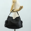PRADA Shoulder Bag Leather Black Silver Auth am11799V-24