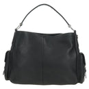 PRADA Shoulder Bag Leather Black Silver Auth am11799V-2
