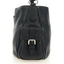 PRADA Shoulder Bag Leather Black Silver Auth am11799V-3