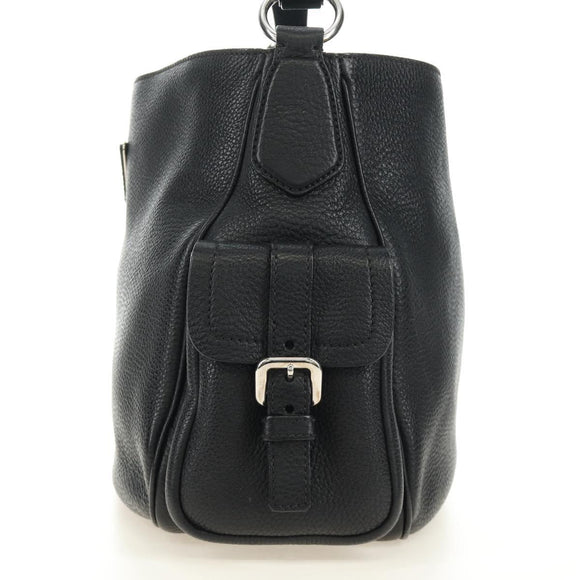 PRADA Shoulder Bag Leather Black Silver Auth am11799V