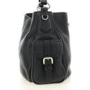 PRADA Shoulder Bag Leather Black Silver Auth am11799V-4
