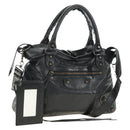 BALENCIAGA The Town Hand Bag Leather 2way Black 240579 Auth am11800SAM-1
