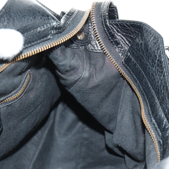 BALENCIAGA The Town Hand Bag Leather 2way Black 240579 Auth am11800SAM