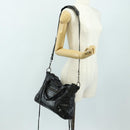 BALENCIAGA The Town Hand Bag Leather 2way Black 240579 Auth am11800SAM-30