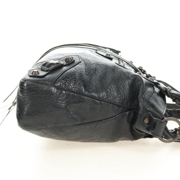 BALENCIAGA The Town Hand Bag Leather 2way Black 240579 Auth am11800SAM