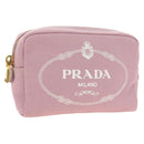 PRADA Canapa Pouch Canvas Pink Gold Auth am11802V-1