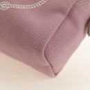 PRADA Canapa Pouch Canvas Pink Gold Auth am11802V-10
