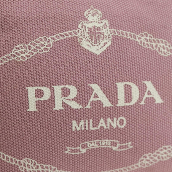 PRADA Canapa Pouch Canvas Pink Gold Auth am11802V