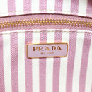 PRADA Canapa Pouch Canvas Pink Gold Auth am11802V-15