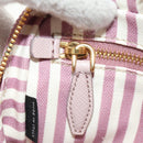 PRADA Canapa Pouch Canvas Pink Gold Auth am11802V-19