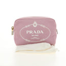 PRADA Canapa Pouch Canvas Pink Gold Auth am11802V-22