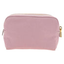 PRADA Canapa Pouch Canvas Pink Gold Auth am11802V-3