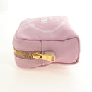 PRADA Canapa Pouch Canvas Pink Gold Auth am11802V-4