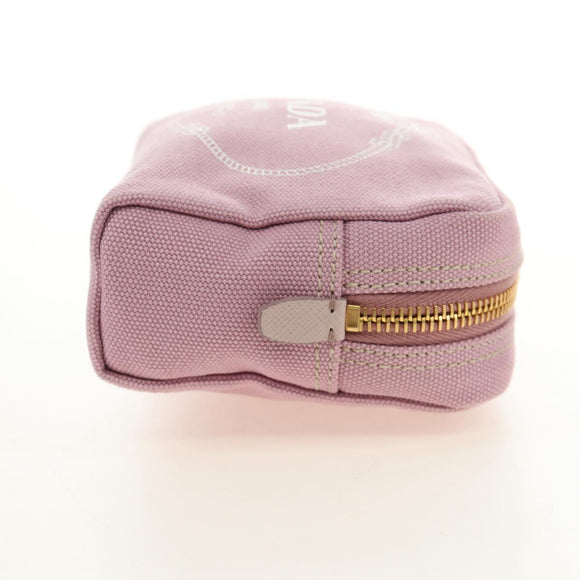 PRADA Canapa Pouch Canvas Pink Gold Auth am11802V