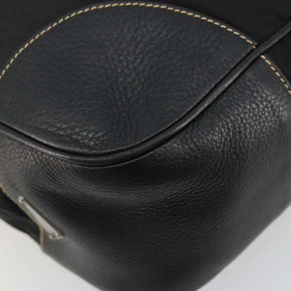 PRADA Shoulder Bag Nylon Leather Black Silver Auth am11803V