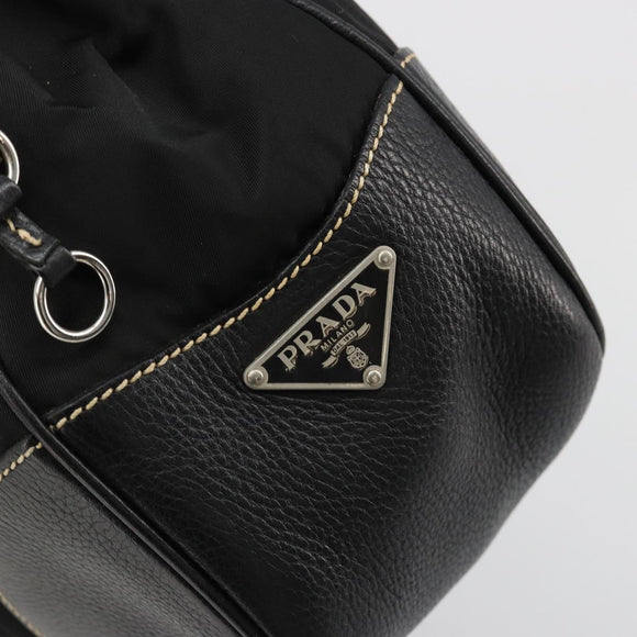 PRADA Shoulder Bag Nylon Leather Black Silver Auth am11803V